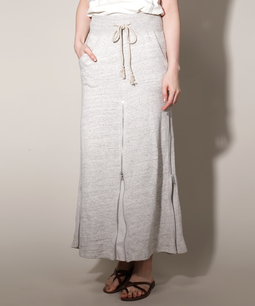 goa(ゴア)の「粗挽き杢 裏毛スライダースカート(スカート・レディース・グレー/モカ/ベージュ・FREE)」の5枚目の写真