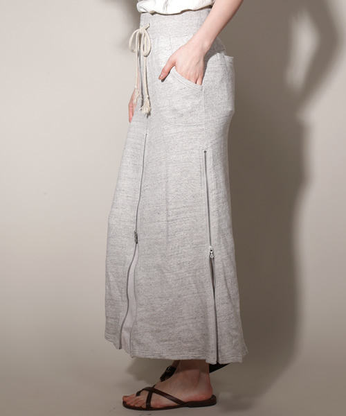goa(ゴア)の「粗挽き杢 裏毛スライダースカート(スカート・レディース・グレー/モカ/ベージュ・FREE)」の6枚目の写真