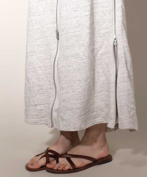 goa(ゴア)の「粗挽き杢 裏毛スライダースカート(スカート・レディース・グレー/モカ/ベージュ・FREE)」の11枚目の写真