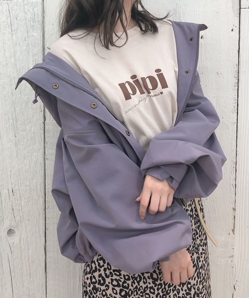 one after another NICE CLAUP（ワンアフターアナザーナイスクラップ）の「ボリューム袖マウンテンパーカー（マウンテンパーカー・レディース・アイボリー/ブラック/パープル系その他・FREE）」の9枚目の写真