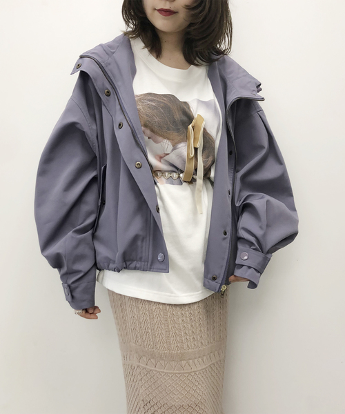 one after another NICE CLAUP（ワンアフターアナザーナイスクラップ）の「ボリューム袖マウンテンパーカー（マウンテンパーカー・レディース・アイボリー/ブラック/パープル系その他・FREE）」の17枚目の写真