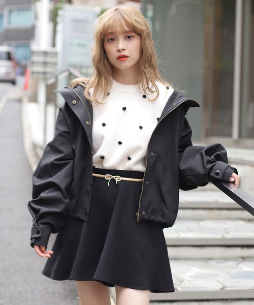 one after another NICE CLAUP（ワンアフターアナザーナイスクラップ）の「ボリューム袖マウンテンパーカー（マウンテンパーカー・レディース・アイボリー/ブラック/パープル系その他・FREE）」の19枚目の写真