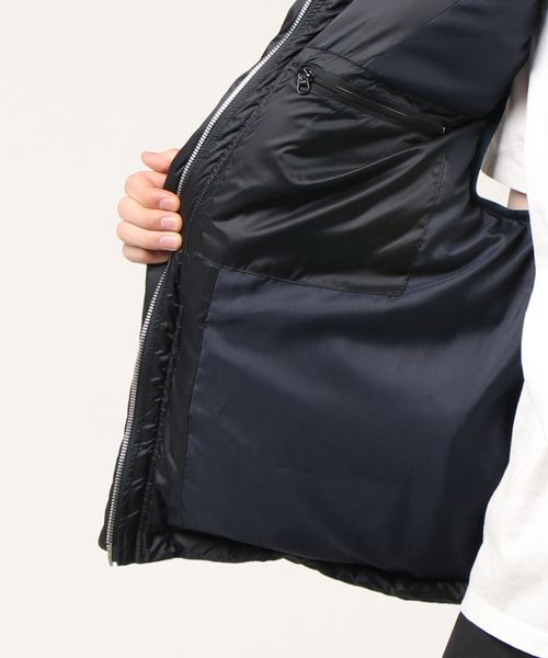 Name.】ナイロンシャンブレーダウンベスト/NMVE-19AW-001（ダウン