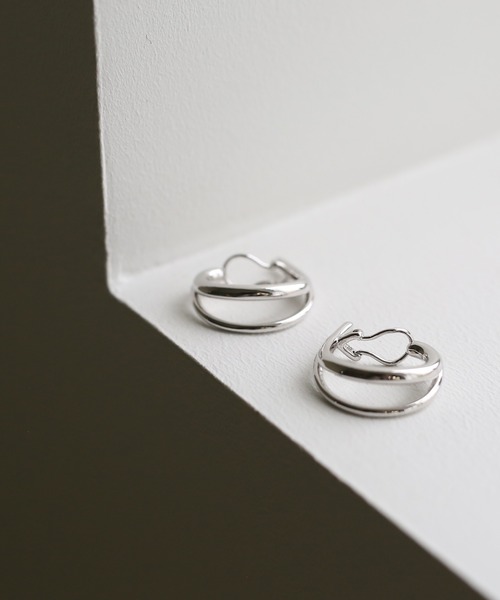 select MOCA（セレクトモカ）の「ダブルフープイヤリング（イヤーカフ・レディース・シルバー/ゴールド・FREE）」の8枚目の写真