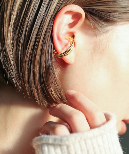 select MOCA（セレクトモカ）の「ダブルフープイヤリング（イヤーカフ・レディース・シルバー/ゴールド・FREE）」の9枚目の写真