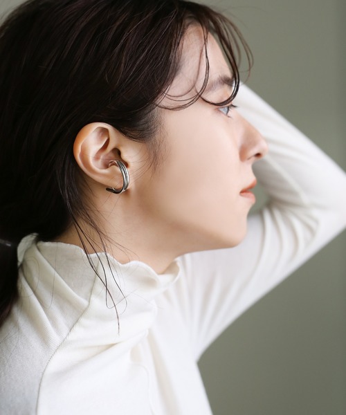 select MOCA（セレクトモカ）の「ダブルフープイヤリング（イヤーカフ・レディース・シルバー/ゴールド・FREE）」の7枚目の写真