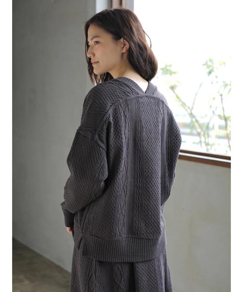 AMERICAN HOLIC(アメリカンホリック)の「両Vネックカットジャガードプルオーバー *(Tシャツ/カットソー・レディース・チャコールグレー/ベージュ/アイボリー・MEDIUM/LARGE)」の20枚目の写真