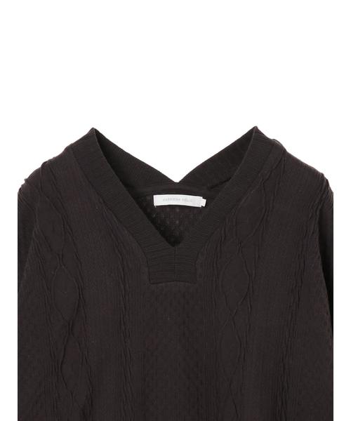 AMERICAN HOLIC(アメリカンホリック)の「両Vネックカットジャガードプルオーバー *(Tシャツ/カットソー・レディース・チャコールグレー/ベージュ/アイボリー・MEDIUM/LARGE)」の16枚目の写真