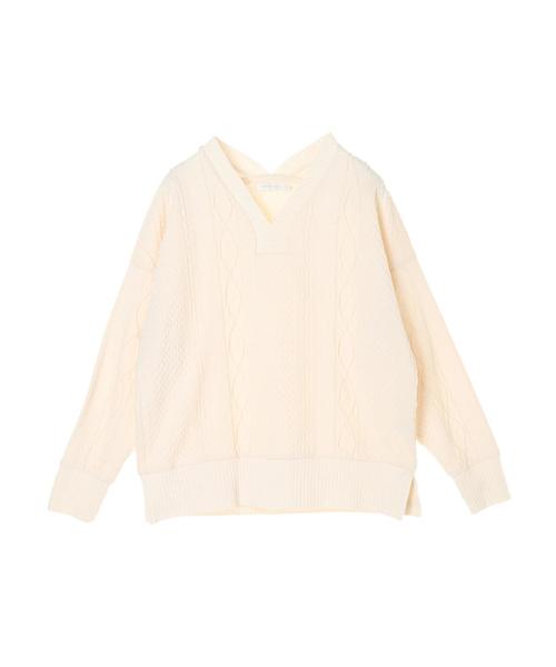 AMERICAN HOLIC(アメリカンホリック)の「両Vネックカットジャガードプルオーバー *(Tシャツ/カットソー・レディース・チャコールグレー/ベージュ/アイボリー・MEDIUM/LARGE)」の13枚目の写真