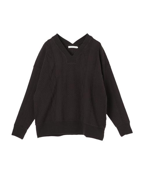 AMERICAN HOLIC(アメリカンホリック)の「両Vネックカットジャガードプルオーバー *(Tシャツ/カットソー・レディース・チャコールグレー/ベージュ/アイボリー・MEDIUM/LARGE)」の12枚目の写真