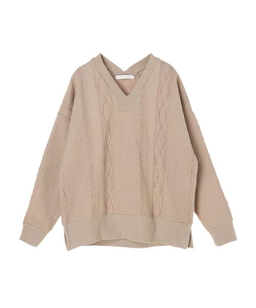 AMERICAN HOLIC(アメリカンホリック)の「両Vネックカットジャガードプルオーバー *(Tシャツ/カットソー・レディース・チャコールグレー/ベージュ/アイボリー・MEDIUM/LARGE)」の11枚目の写真