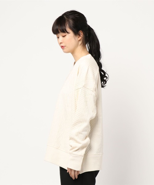 AMERICAN HOLIC(アメリカンホリック)の「両Vネックカットジャガードプルオーバー *(Tシャツ/カットソー・レディース・チャコールグレー/ベージュ/アイボリー・MEDIUM/LARGE)」の7枚目の写真