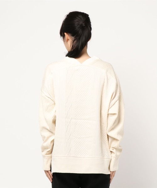 AMERICAN HOLIC(アメリカンホリック)の「両Vネックカットジャガードプルオーバー *(Tシャツ/カットソー・レディース・チャコールグレー/ベージュ/アイボリー・MEDIUM/LARGE)」の6枚目の写真