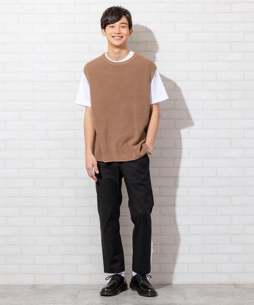 coen（コーエン）の「ワッフルニットベスト（ベスト・メンズ・ブラック/ベージュ/グレー・LARGE/SMALL/MEDIUM）」の9枚目の写真