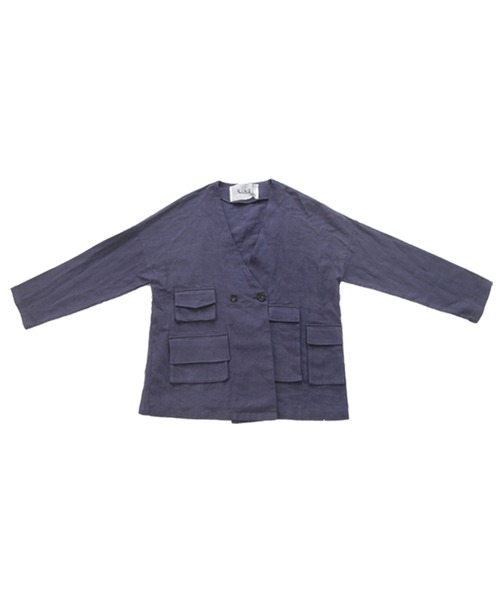 antiqua（アンティカ）の「ポケットリネンジャケット（テーラードジャケット・レディース・ブラック/ネイビー/ブラウン系その他/ベージュ系その他・FREE）」の9枚目の写真