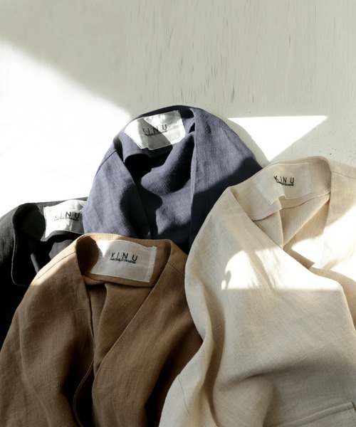 antiqua（アンティカ）の「ポケットリネンジャケット（テーラードジャケット・レディース・ブラック/ネイビー/ブラウン系その他/ベージュ系その他・FREE）」の13枚目の写真