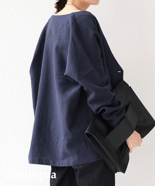 antiqua（アンティカ）の「ポケットリネンジャケット（テーラードジャケット・レディース・ブラック/ネイビー/ブラウン系その他/ベージュ系その他・FREE）」の15枚目の写真