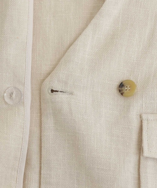 antiqua（アンティカ）の「ポケットリネンジャケット（テーラードジャケット・レディース・ブラック/ネイビー/ブラウン系その他/ベージュ系その他・FREE）」の6枚目の写真