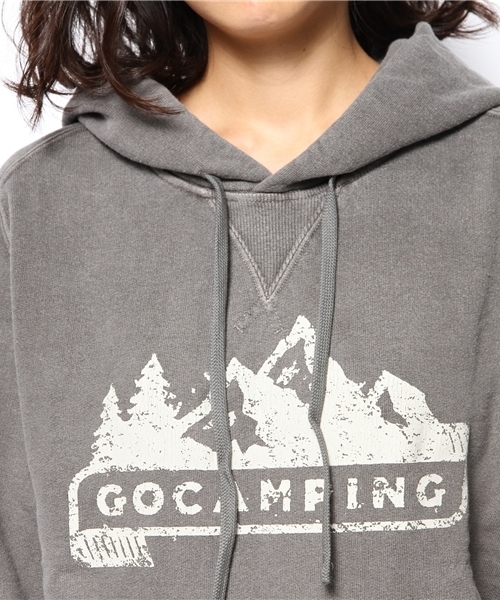 goa(ゴア)の「GO CAMPING ピグメント裏毛フードパーカー(パーカー・レディース・ブラック/ベージュ/カーキ/レッド・FREE)」の13枚目の写真