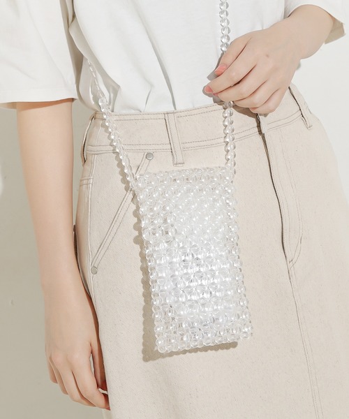 natural couture（ナチュラルクチュール）の「クリアビーズショルダー（ショルダーバッグ・レディース・ホワイト・FREE）」の8枚目の写真