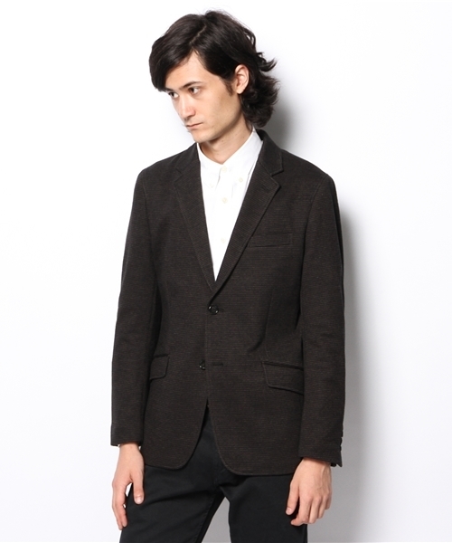 MEN'S BIGI（メンズビギ）の「ジャージージャケット/オンオフ兼用（テーラードジャケット・メンズ・ブラウン/ネイビー・SMALL/LL/LARGE/MEDIUM）」の2枚目の写真