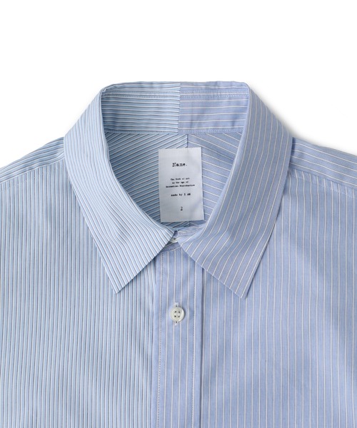 Name.(ネーム)の「【Name.】STUDIOUS別注 Asymmetry H/S SHT(シャツ/ブラウス・メンズ・ホワイト/サックスブルー・1/2/0)」の16枚目の写真