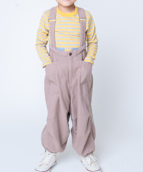 DILASH(ディラッシュ)の「ざっくりツイル表起毛オーバーオール(その他パンツ・キッズ・ブラック/ベージュ・80/130/100/140/120/110/90)」の1枚目の写真