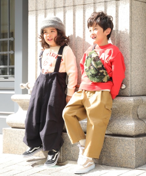 DILASH(ディラッシュ)の「ざっくりツイル表起毛オーバーオール(その他パンツ・キッズ・ブラック/ベージュ・80/130/100/140/120/110/90)」の5枚目の写真