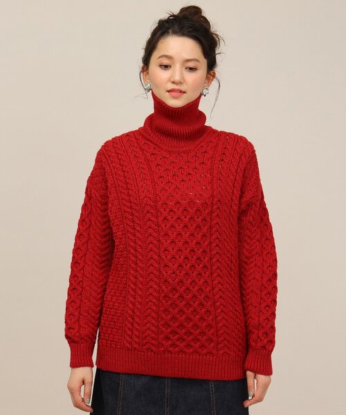 anatelier アナトリエ aran アラン タートルネックニット anatelier アナトリエ aran アラン タートルネックニット