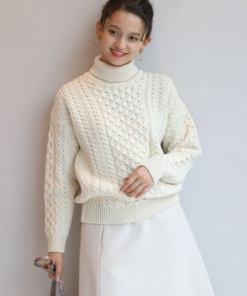 anatelier アナトリエ aran アラン タートルネックニット anatelier アナトリエ aran アラン タートルネックニット