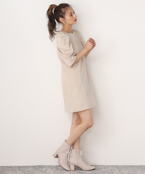 one after another NICE CLAUP（ワンアフターアナザーナイスクラップ）の「レースアップブーティー（ブーツ・レディース・ブラック/ライトベージュ・SMALL/MEDIUM/LARGE）」の9枚目の写真