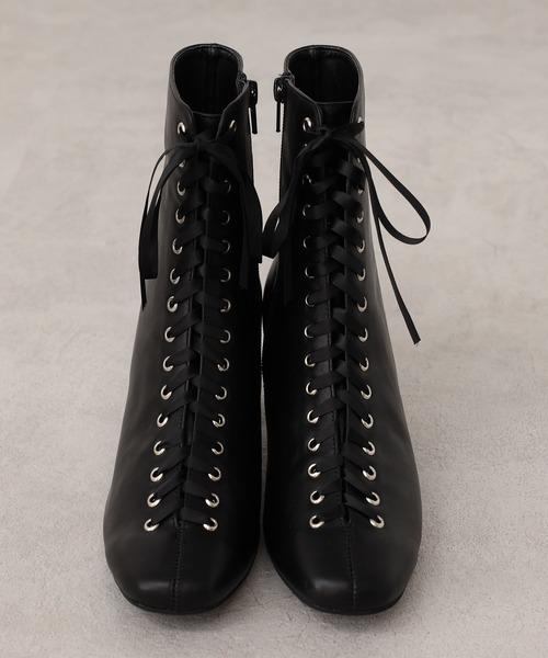 one after another NICE CLAUP（ワンアフターアナザーナイスクラップ）の「レースアップブーティー（ブーツ・レディース・ブラック/ライトベージュ・SMALL/MEDIUM/LARGE）」の22枚目の写真