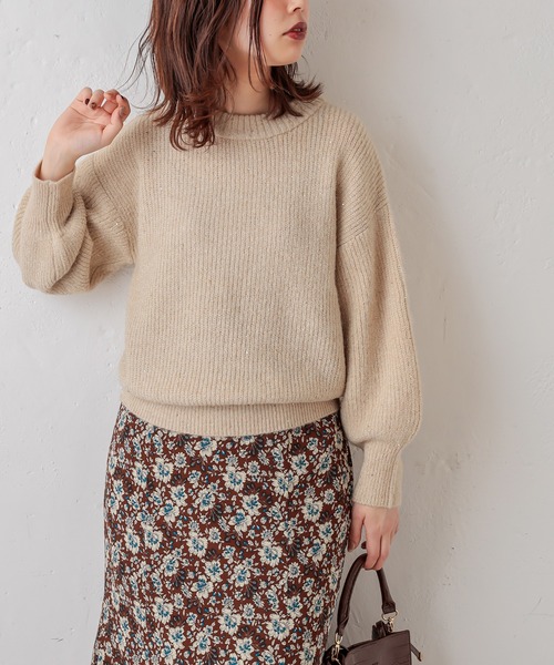 natural couture(ナチュラルクチュール)の「星空スパンコールニット(ニット/セーター・レディース・ベージュ/グレー/ブルー/ピンク・FREE)」の1枚目の写真