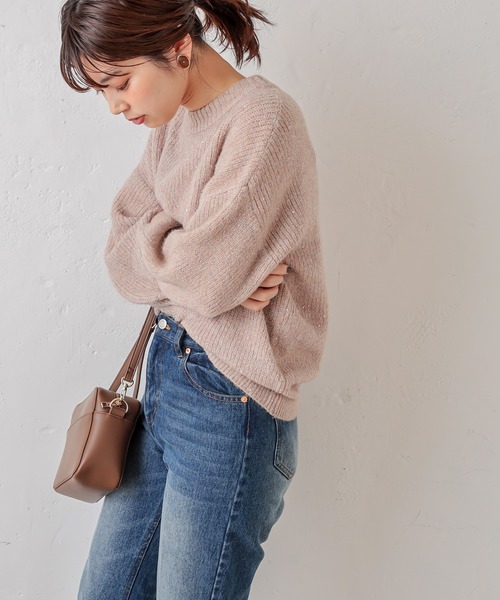 natural couture(ナチュラルクチュール)の「星空スパンコールニット(ニット/セーター・レディース・ベージュ/グレー/ブルー/ピンク・FREE)」の17枚目の写真
