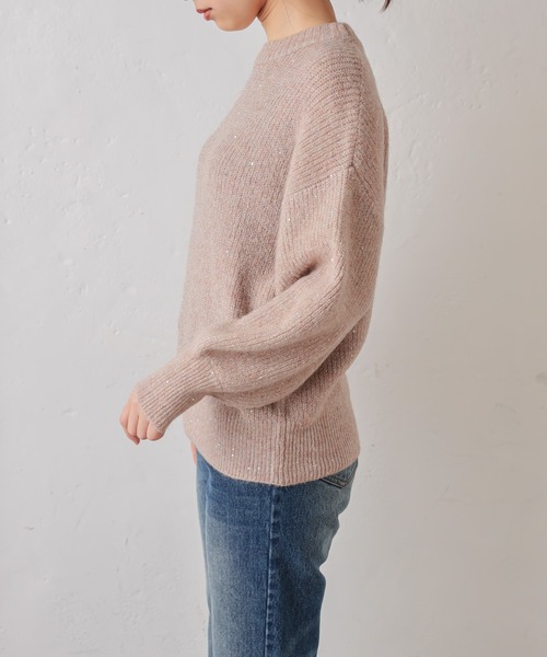 natural couture(ナチュラルクチュール)の「星空スパンコールニット(ニット/セーター・レディース・ベージュ/グレー/ブルー/ピンク・FREE)」の21枚目の写真
