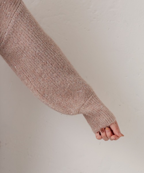 natural couture(ナチュラルクチュール)の「星空スパンコールニット(ニット/セーター・レディース・ベージュ/グレー/ブルー/ピンク・FREE)」の18枚目の写真