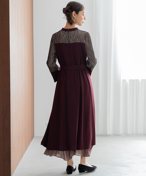 即日発送 formforma スタンドカラースリットワンピース ドレス 結婚式