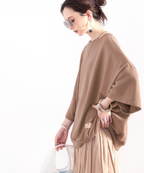 Java（ジャバ）の「《JaVaジャバ コラボ》ゆったり、ビッグシルエットスウェット半袖トレーナー（スウェット・レディース・モスグリーン/モカ/ライトカーキ/グレイッシュブルー/ベージュ/ブラック・MEDIUM/LARGE/X-LARGE）」の18枚目の写真