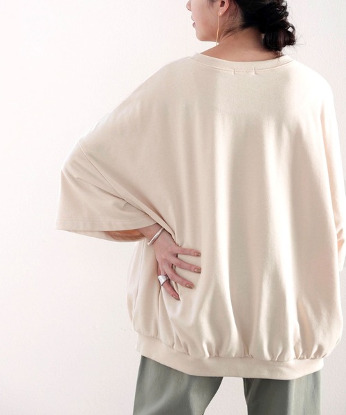 Java（ジャバ）の「《JaVaジャバ コラボ》ゆったり、ビッグシルエットスウェット半袖トレーナー（スウェット・レディース・モスグリーン/モカ/ライトカーキ/グレイッシュブルー/ベージュ/ブラック・MEDIUM/LARGE/X-LARGE）」の12枚目の写真