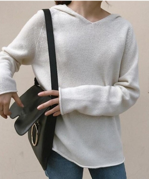 セール レディース Vネックニット プルオーバー フードニット Tシャツ 日常 通学 ニット セーター Sfw エスエフダブリュー のファッション通販 Zozotown