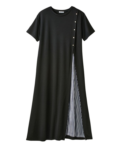 GeeRA（ジーラ）の「ボタン付スリットプリーツ切替ワンピース（ワンピース・レディース・ネイビー/モカ/ブラック/ブラック系その他・MEDIUM/X-LARGE/XX-LARGE/LARGE）」の15枚目の写真