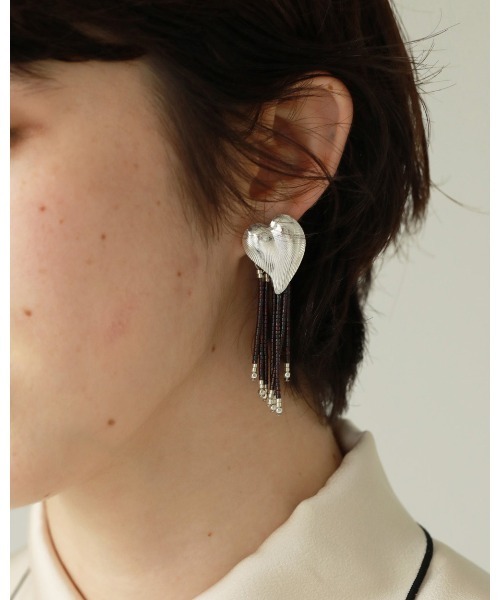 TODAYFUL（トゥデイフル）の「ハートフリンジピアス（ピアス（両耳用）・レディース・ネイビー/オレンジ・FREE）」の10枚目の写真