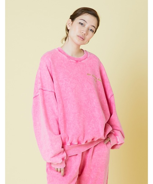 Little sunny bite（リトルサニーバイト）の「Chemical wash sweat top（Tシャツ/カットソー・レディース・ブラック/ブルー/ピンク・SMALL/LARGE/MEDIUM）」の3枚目の写真