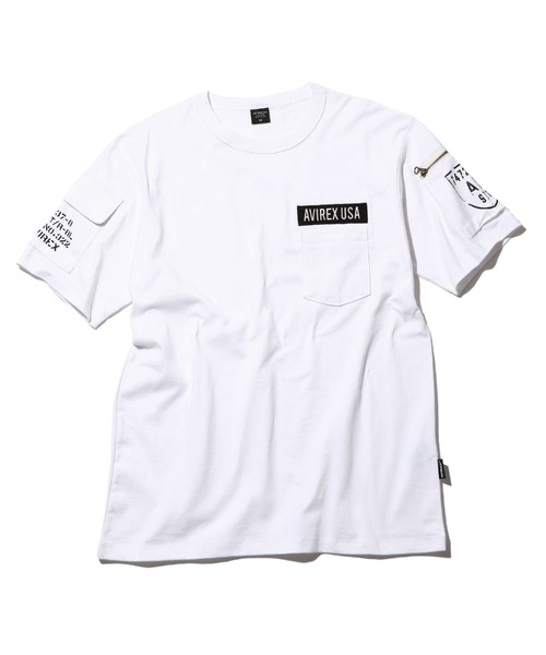 AVIREX（アヴィレックス）の「ファティーグ Tシャツ/SS FATIGUE T-SHIRT/アヴィレックス/AVIREX（Tシャツ/カットソー・メンズ・White/Black/ホワイト/ブラック/オリーブ/ネイビー・X-LARGE/MEDIUM/LARGE/XX-LARGE/SMALL）」の2枚目の写真