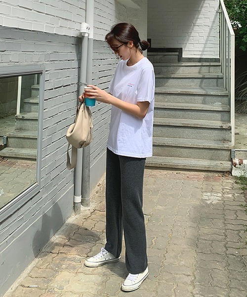 mayblue(メイブルー)の「MAYBLUE イージーブーツカットパンツ(その他パンツ・レディース・ブラック/ダークグレー・FREE)」の19枚目の写真