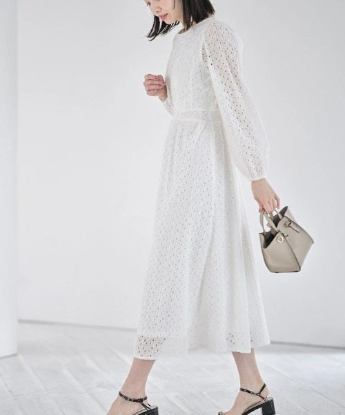 コットンレースウエストタックワンピース ワンピース ワンピース Nostalgia アンドドットノスタルジア のファッション