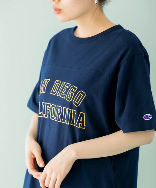 URBAN RESEARCH Sonny Label（アーバンリサーチサニーレーベル）の「『別注』Champion×Sonny Label　USAコットンロゴプリントワンピース（ワンピース・レディース・ホワイト/ブラック/ネイビー/ベージュ系その他・ONE）」の8枚目の写真