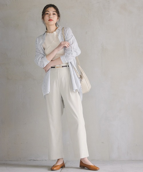GLOBAL WORK(グローバルワーク)の「ウツクシルエットDRYストレートパンツ/937205(その他パンツ・レディース・ブラック/ブラウン系その他/アイボリー/グリーン・MEDIUM/SMALL/LARGE)」の18枚目の写真