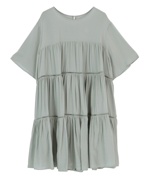 titivate（ティティベイト）の「ハーフスリーブティアードチュニックブラウス（シャツ/ブラウス・レディース・ブラック/オフホワイト/ライトグリーン/グレイッシュベージュ・S/M）」の13枚目の写真