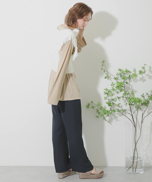 SENSE OF PLACE by URBAN RESEARCH（センスオブプレイスバイアーバンリサーチ）の「Vネックフリンジノースリーブビスチェ（ベスト・レディース・ブラック/オレンジ/イエロー/オフホワイト・ONE）」の10枚目の写真